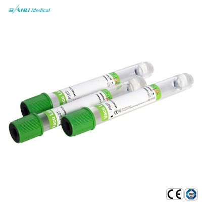 Ống hút chân không bằng gel lithium heparin màu xanh lá cây bằng nhựa để lấy máu