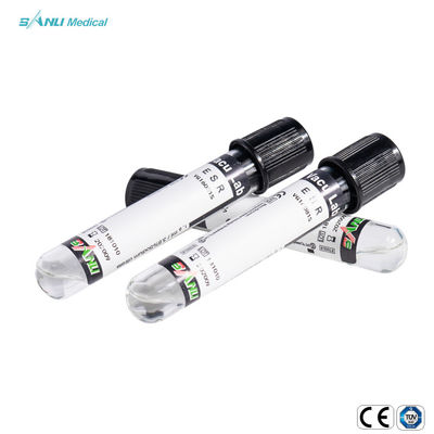 Màu đen đầu PE PS 3,8% Natri Citrate lấy máu Ống ESR dùng một lần