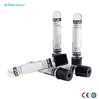 Màu đen đầu PE PS 3,8% Natri Citrate lấy máu Ống ESR dùng một lần