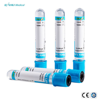 Kiểm tra đông tụ Ống thủy tinh màu xanh trên cùng với 3,2% phụ gia natri citrate