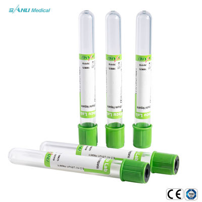 Ống màu xanh lá cây Lithium Heparin thủy tinh để lấy máu sử dụng một lần