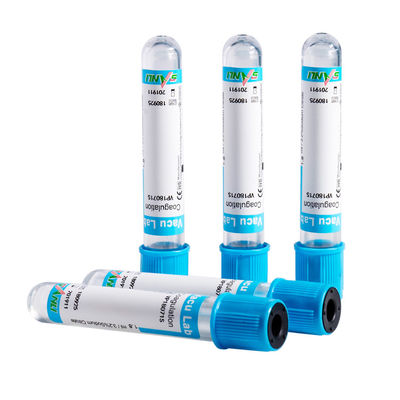 Ống nghiệm đông máu thủy tinh hàng đầu CE ISO Blue với phụ gia 3,2% natri Citrate