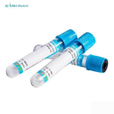 Ống nghiệm đông máu thủy tinh hàng đầu CE ISO Blue với phụ gia 3,2% natri Citrate