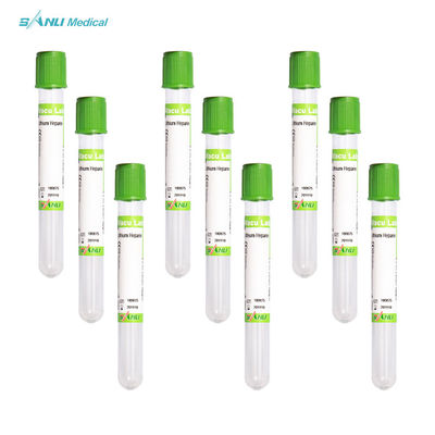 Ống thủy tinh màu xanh lá cây Lithium Heparin Sử dụng một lần CE ISO được phê duyệt để lấy máu