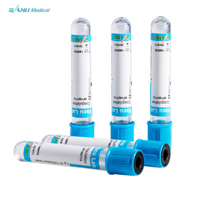 Kiểm tra đông tụ Ống thủy tinh màu xanh trên cùng với 3,2% phụ gia natri citrate