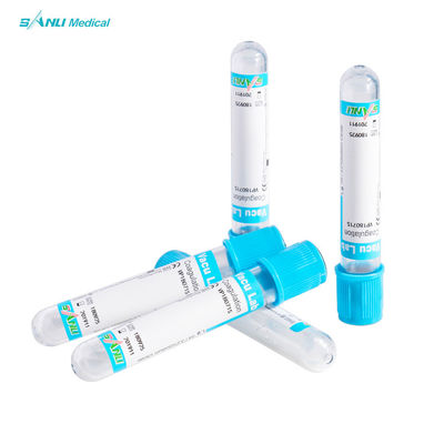 Kiểm tra đông tụ Ống thủy tinh màu xanh trên cùng với 3,2% phụ gia natri citrate