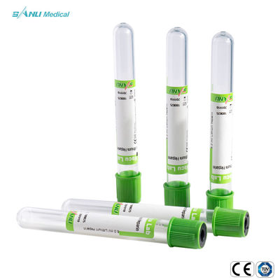 5ml natri Heparin màu xanh lá cây trên cùng ống cho vật liệu PET lấy máu