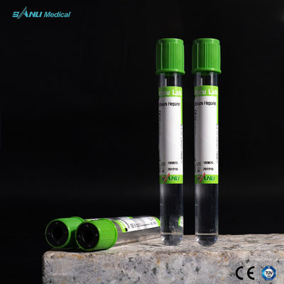 5ml natri Heparin màu xanh lá cây trên cùng ống cho vật liệu PET lấy máu