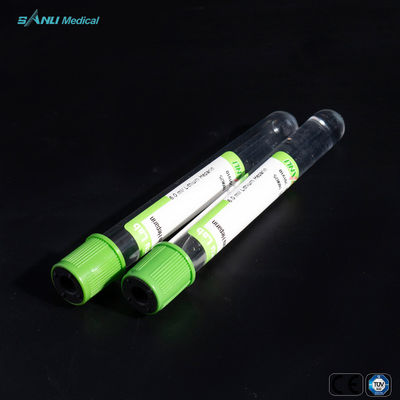 5ml natri Heparin màu xanh lá cây trên cùng ống cho vật liệu PET lấy máu