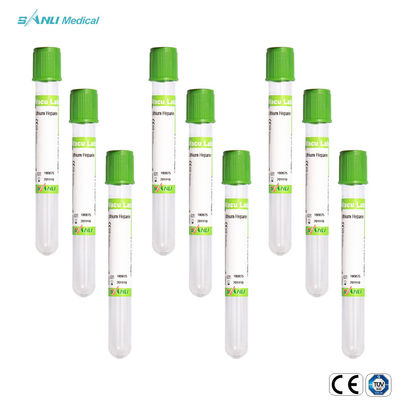 Ống lấy máu bằng thủy tinh Lithium Heparin Màu xanh lá cây trên cùng cho các xét nghiệm hóa sinh