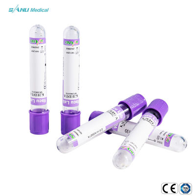 ISO9001 Ống lấy máu thủy tinh 5ml Oải hương trên cùng Ống EDTA