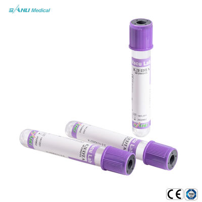 ISO9001 Ống lấy máu thủy tinh 5ml Oải hương trên cùng Ống EDTA