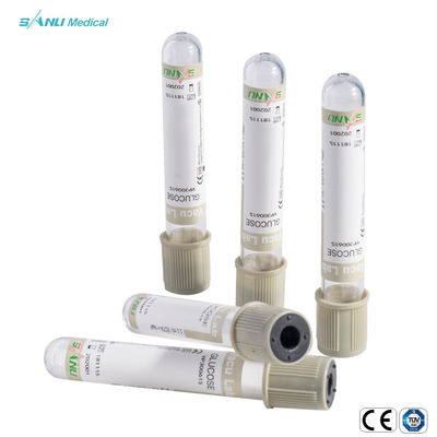 Chân không 6ml Ống lấy máu màu xám trên cùng Ống thủy tinh Glucose máu
