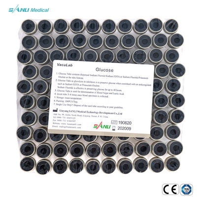 Chân không 6ml Ống lấy máu màu xám trên cùng Ống thủy tinh Glucose máu