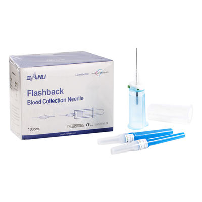 Hồi tưởng lấy máu Kim hút chân không 23G 3/4 '' 0,6x19mm Màu xanh lam