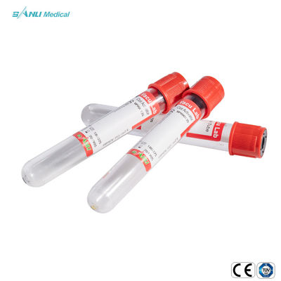 Ống hút máu chân không trơn màu đỏ không có chất phụ gia để thu thập và lưu trữ