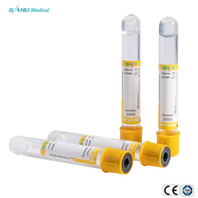 Ống lấy máu chân không PET dùng một lần Máy kích hoạt khe với gel 16x100mm