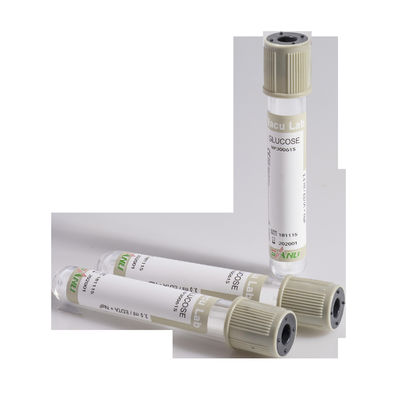 Ống lấy máu chân không Glucose Đầu PET màu xám để xác định đường huyết