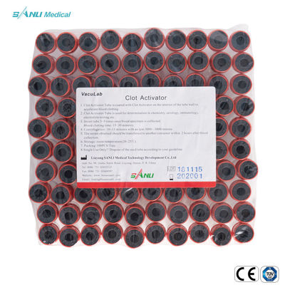 Ống lấy máu bằng nhựa 16x100mm Chất kích hoạt khe phụ gia Màu đỏ trên cùng