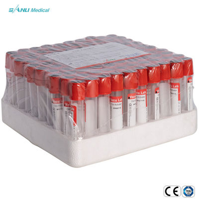 Ống lấy máu bằng nhựa 16x100mm Chất kích hoạt khe phụ gia Màu đỏ trên cùng