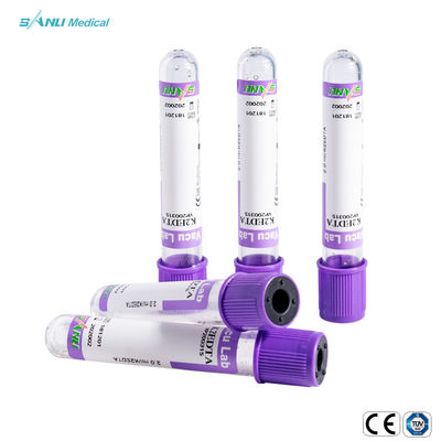 Ống lấy máu bằng nhựa EDTA K2 Màu oải hương trên cùng để xác định huyết học