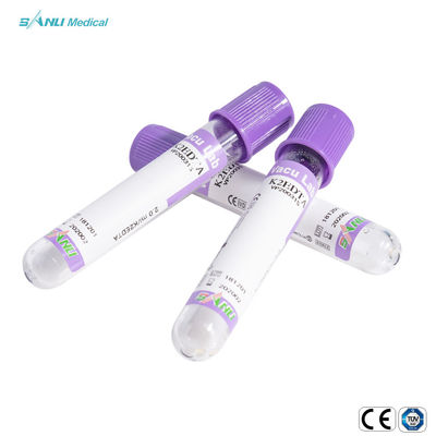 Ống lấy máu bằng nhựa EDTA K2 Màu oải hương trên cùng để xác định huyết học