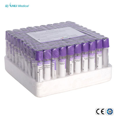 Ống lấy máu bằng nhựa EDTA K2 Màu oải hương trên cùng để xác định huyết học