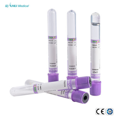 màu tím đầu ống lấy máu bằng nhựa K3EDTA Tráng 100 cái khay Đóng gói