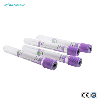 màu tím đầu ống lấy máu bằng nhựa K3EDTA Tráng 100 cái khay Đóng gói