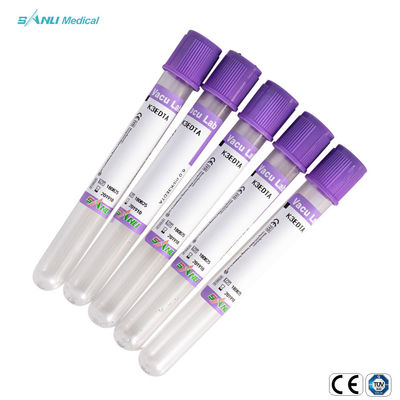 màu tím đầu ống lấy máu bằng nhựa K3EDTA Tráng 100 cái khay Đóng gói