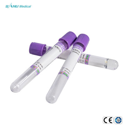 màu tím đầu ống lấy máu bằng nhựa K3EDTA Tráng 100 cái khay Đóng gói