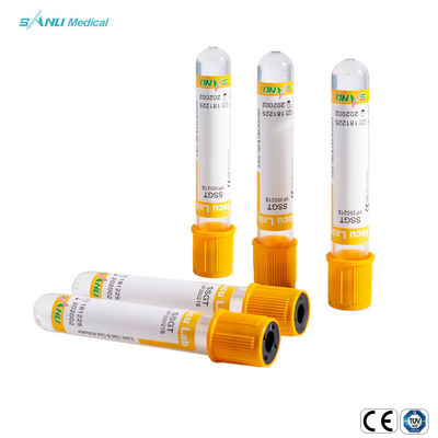 Ống lấy máu bằng nhựa 4ml Ống SST màu vàng trên cùng để xác định huyết thanh