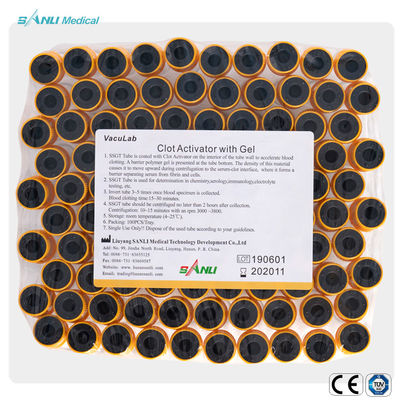 Ống lấy máu bằng nhựa 4ml Ống SST màu vàng trên cùng để xác định huyết thanh
