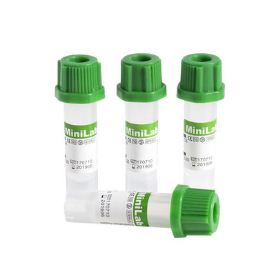 Ống mao mạch máu Ống trên cùng màu xanh lá cây Lithium Heparin 0,25ml