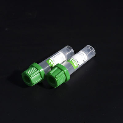 Ống mao mạch máu Ống trên cùng màu xanh lá cây Lithium Heparin 0,25ml