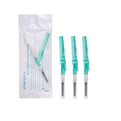 Kim lấy máu an toàn màu xanh lam 21G 3/4 inch với buồng hồi tưởng