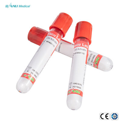 Chất kích hoạt khe đỏ Ống nghiệm máu chân không dùng một lần vô trùng Ce được phê duyệt